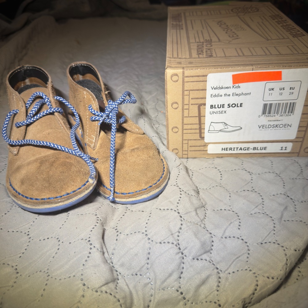 Veldskoen Kids Eddie the Elephant Suede Chukka Boots Heritage Blue US 12 EU 29